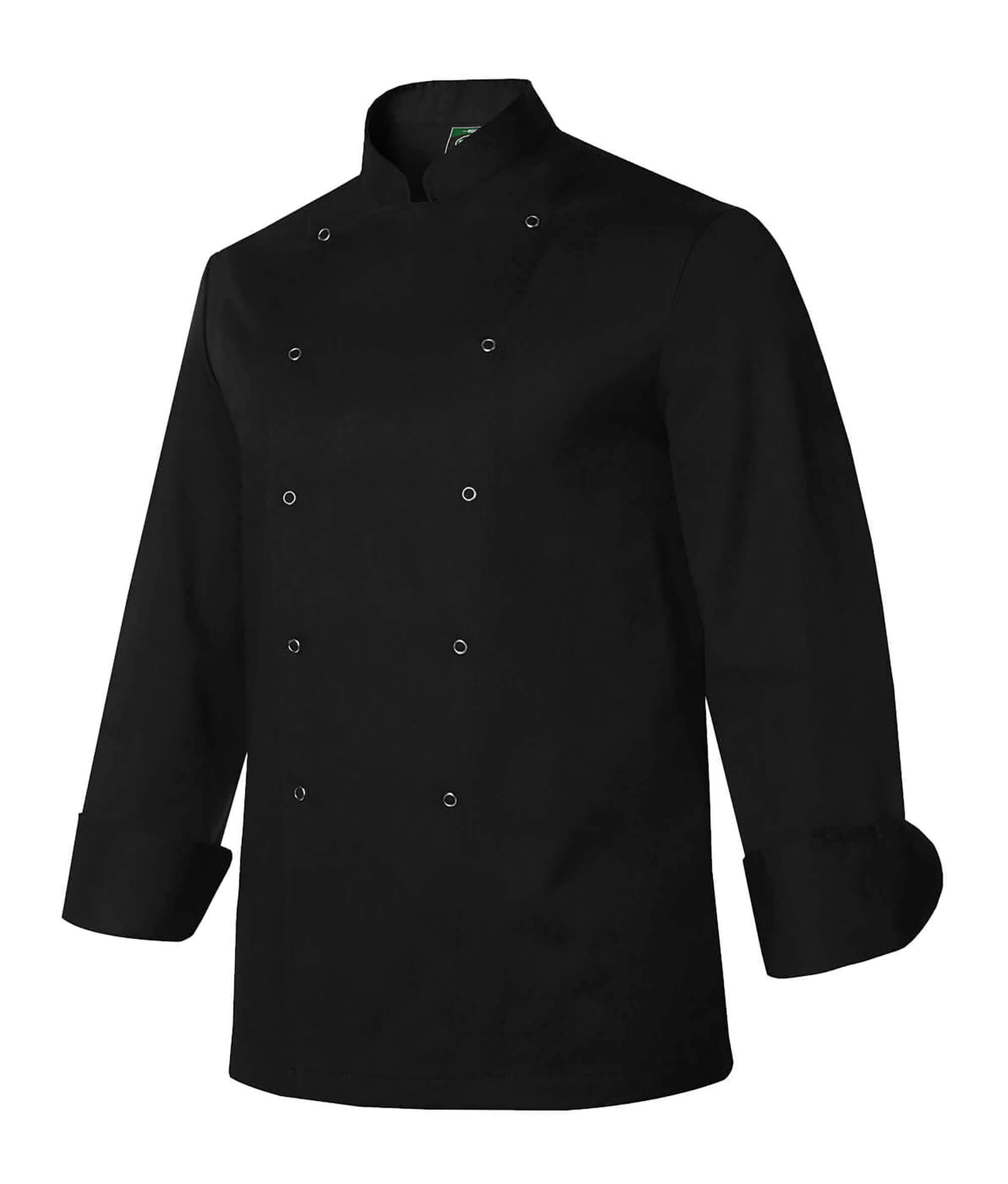 Chaquetilla Cocinero Hombre De Manga Larga Diseño Regular Fit. Color Negro. Ropa Cocina/Hostelería. Talla 50. Ref: 633