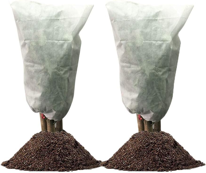 Ivie Plant Covers 2 Pack Plant Freeze Protection Bags Frost Cloth with Drawstring Winter Cold Weather Potted Shrub Tree Cover (79''x94'')