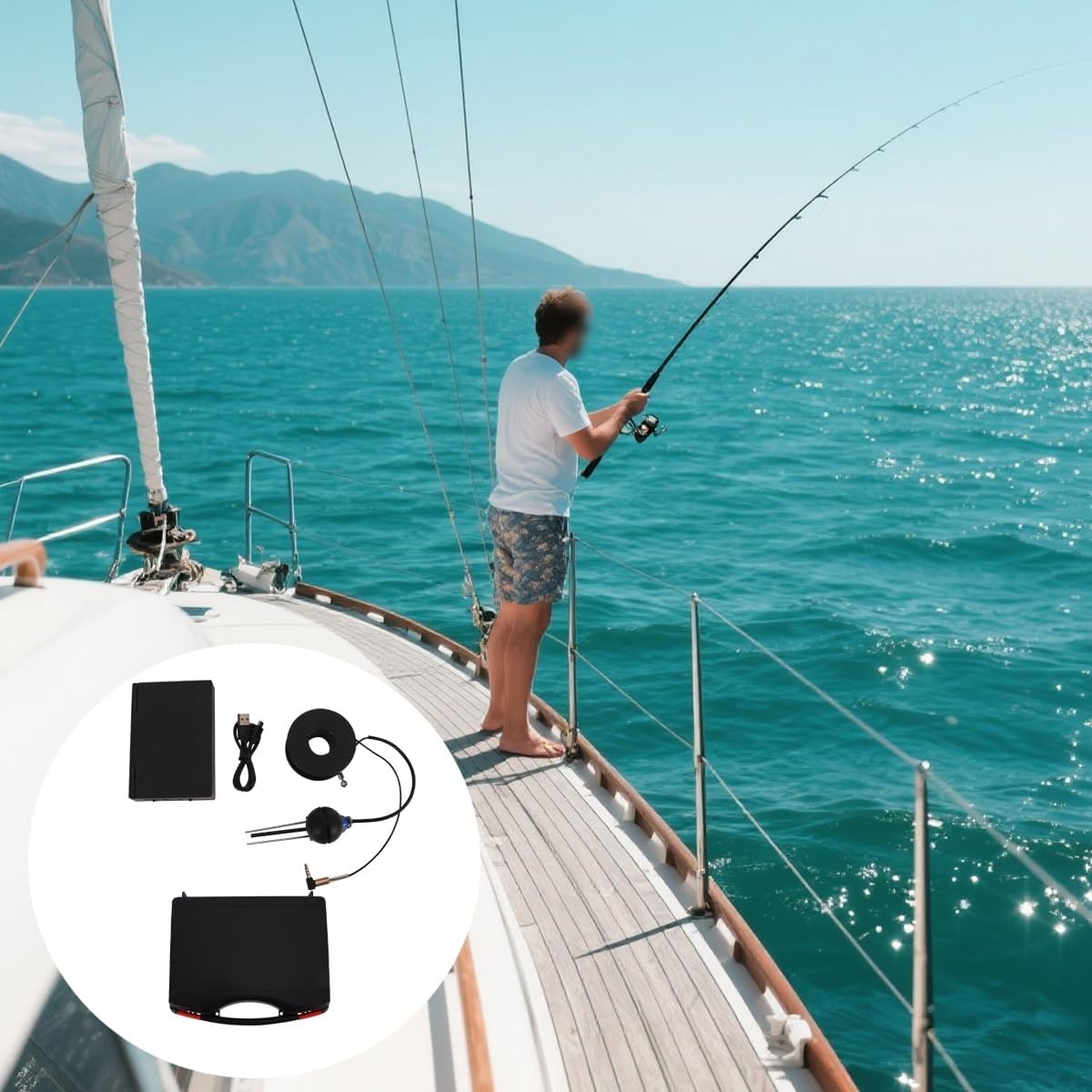 Telecamera subacquea per la pesca, LCD da 4,3 pollici con obiettivo HD, cavo da 15 m per la pesca su lago ghiacciato, barca, kayak, fishfinder portatile per principianti