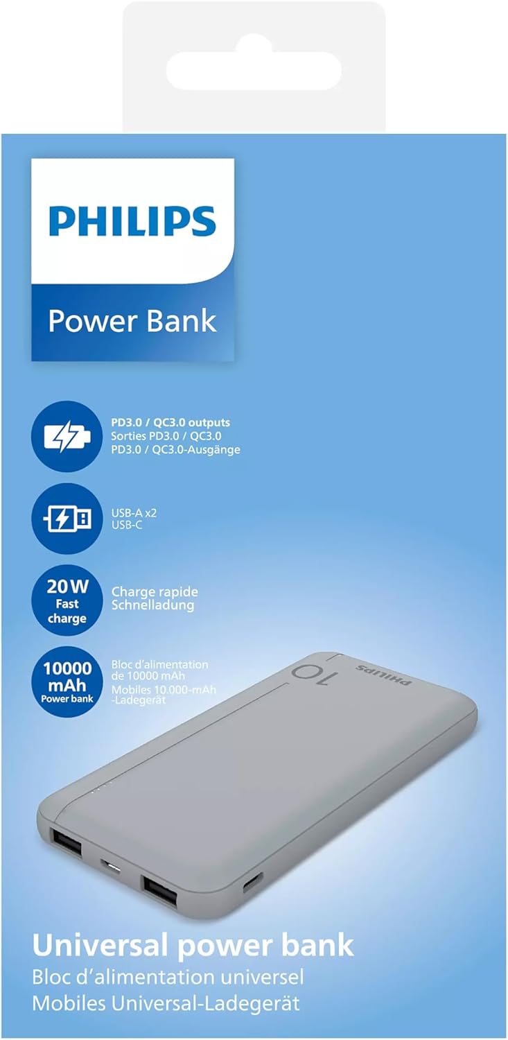 Philips DLP1812PV Powerbank packaging showing features