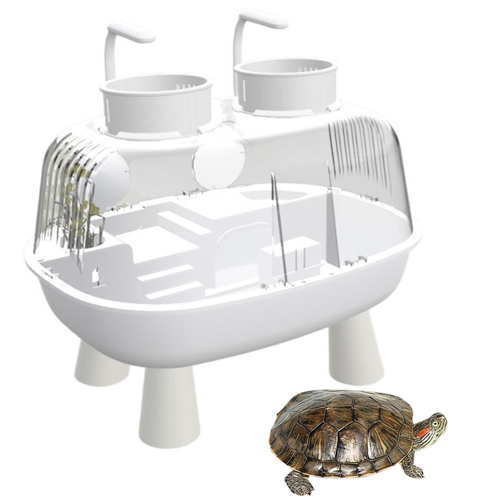 Acuario De Tortugas Acuáticas Con Luz Y Recinto Pequeño Transparente | Jaula Hábitat Para Reptiles, Tortugas Acuáticas Serpiente, Leopardo, Ermitaño, Rana, , Interior, Exterior,
