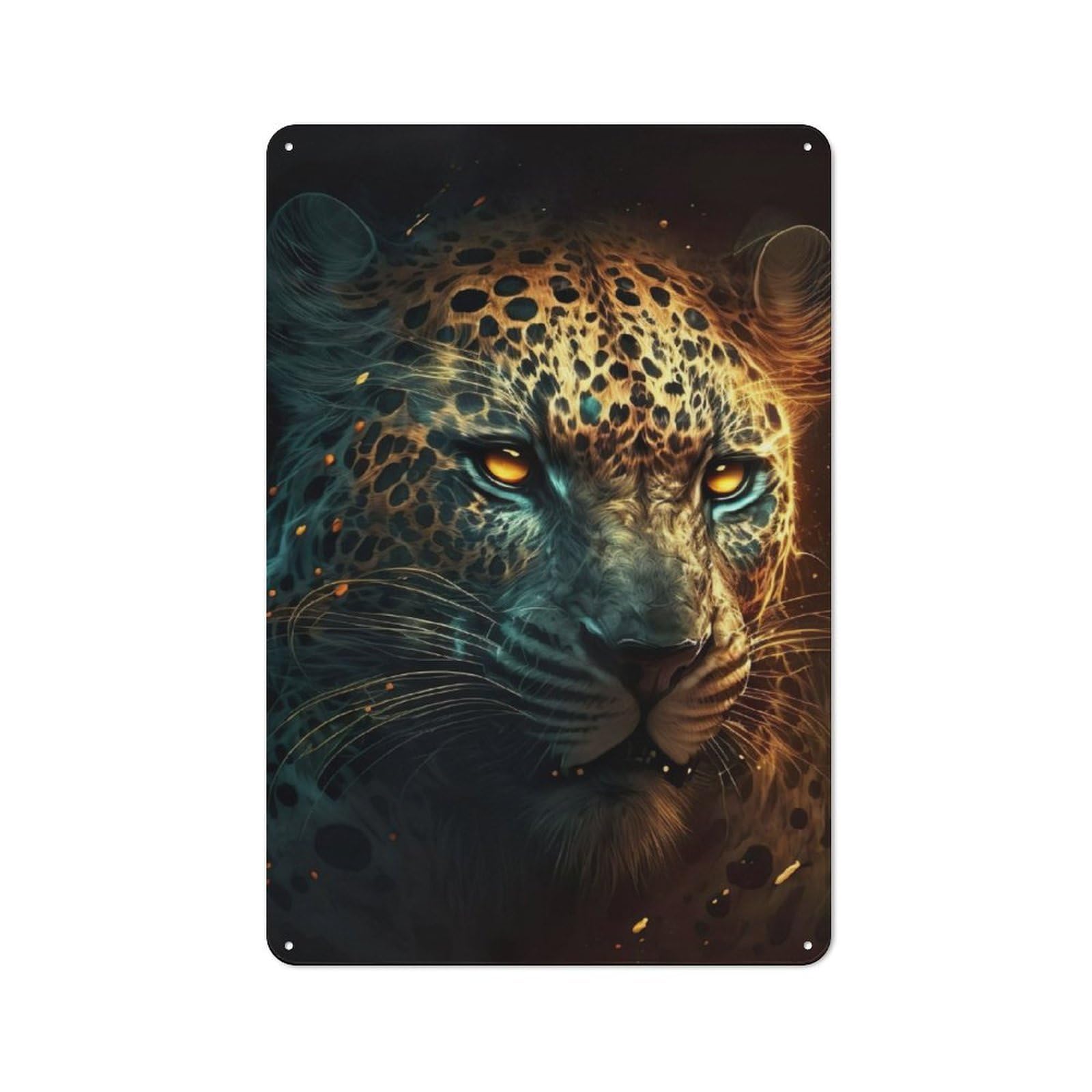 Junmoney The Jaguar 30X20cm Rustic Metal Sign With For Guest Room Or Hallway, For Vintage Wall Decor Fans, For Metal Sign Collectors