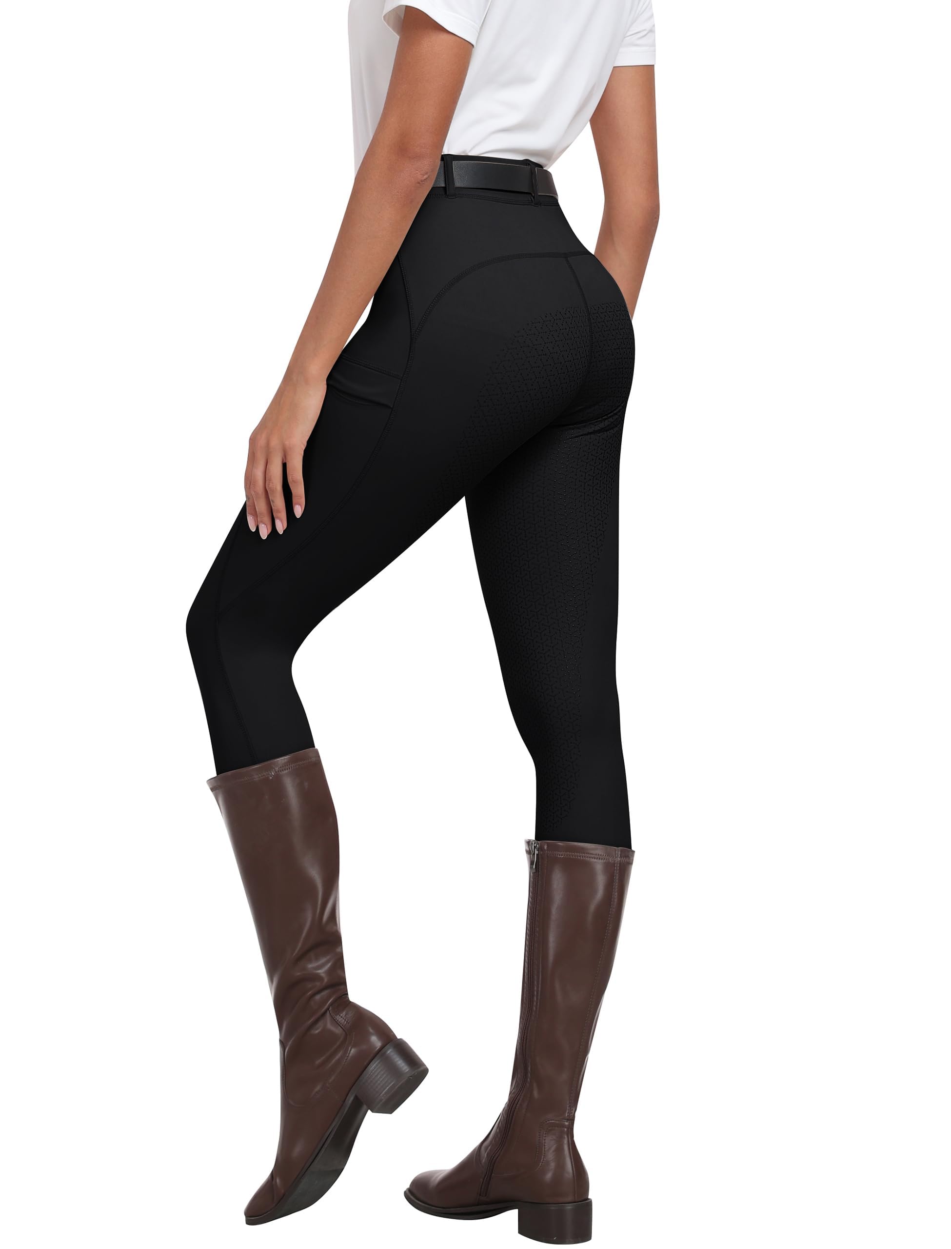 MoFiz Pantaloni Equitazione Donna Leggins Equitazione Pantaloni alla Zuava in Silicone a Seduta Intera Pantaloni per Estivi - 2