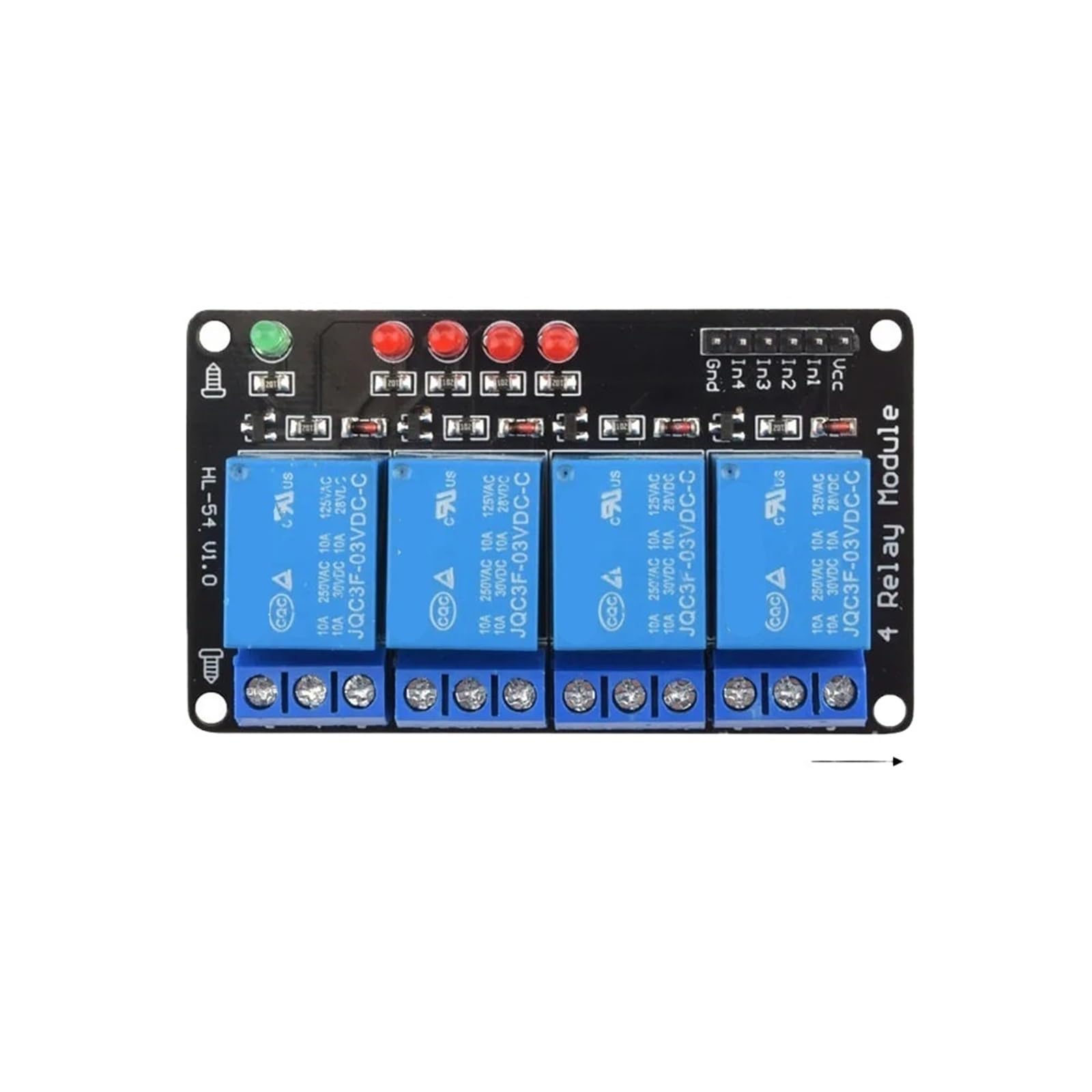 Relais 4-Channel 3V à déclenchement bas et pilotage transistor stable
