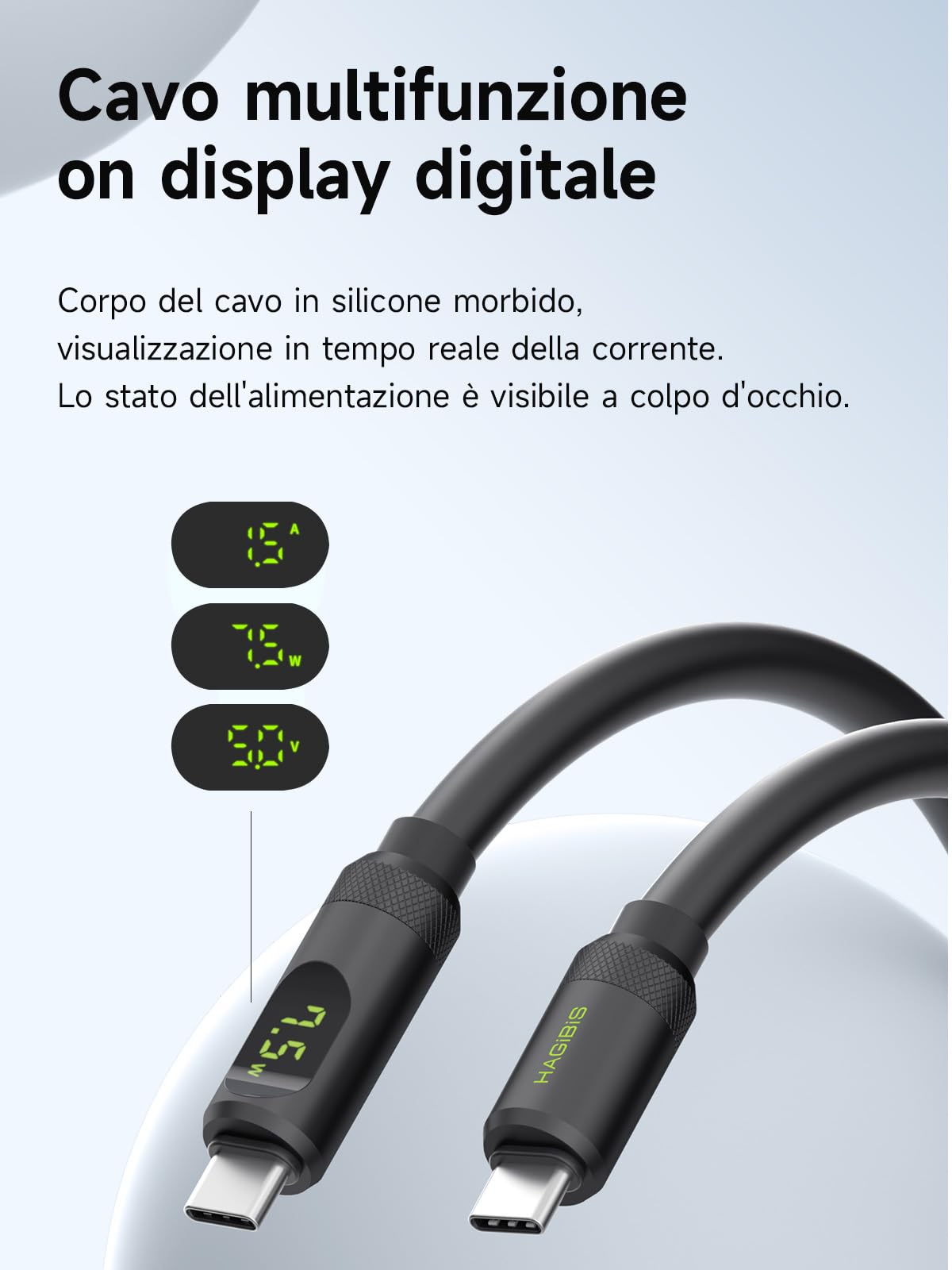 Hagibis Alloggiamento SSD M.2 NVMe, custodia SSD USB4 da 40 Gbps con display a LED Cavo USB4 PCIe3.0x4 Custodia per unità a stato solido esterna USB C in alluminio, chiave B&M+M 2230/2242/2260/2280