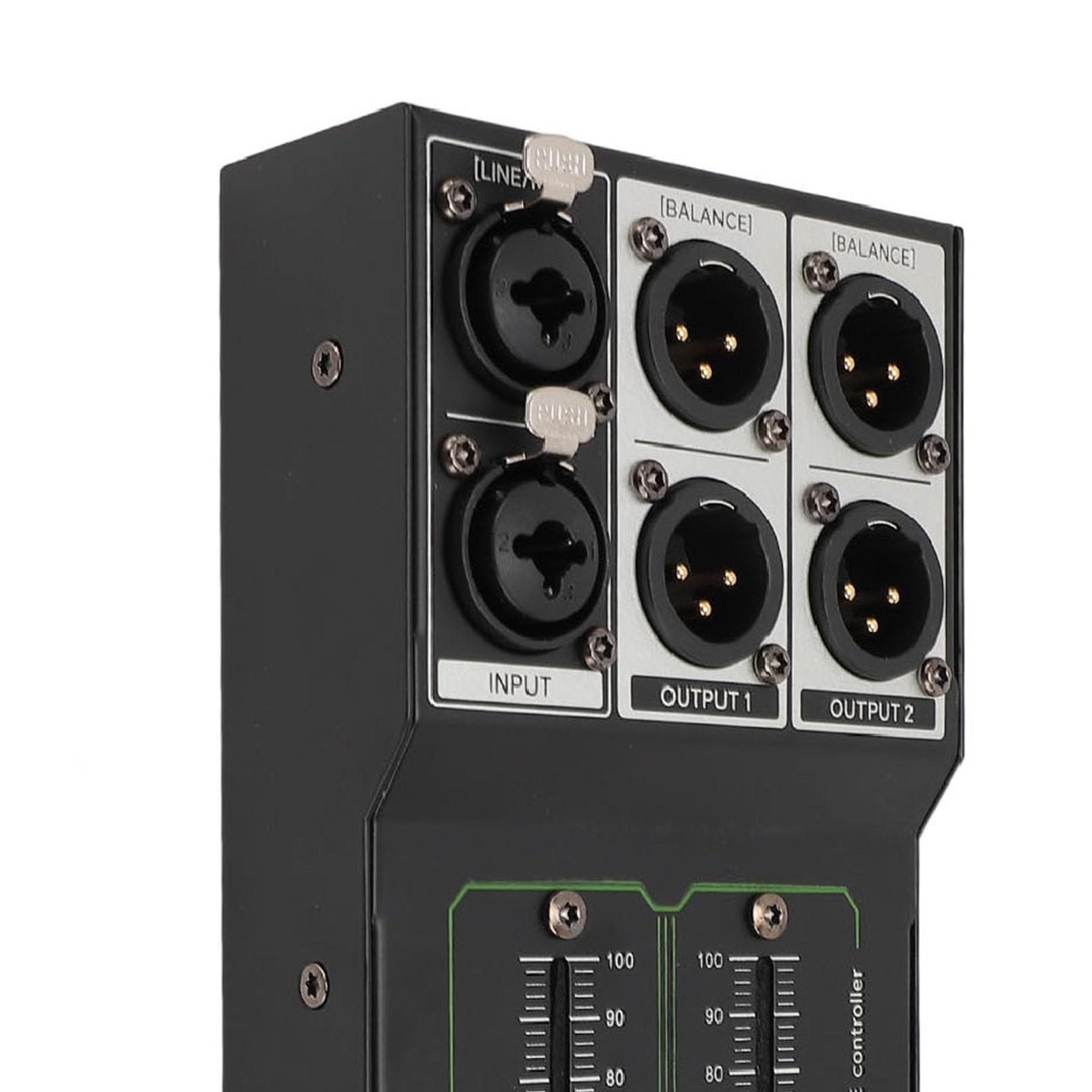 Controlador de Volumen Pasivo, Controlador de Volumen de Atenuador Extendido de 70 Mm 1 Entrada y 2 Salidas, Salida de Sonido Clara, Plug and Play, Controlador de Volumen Pasivo