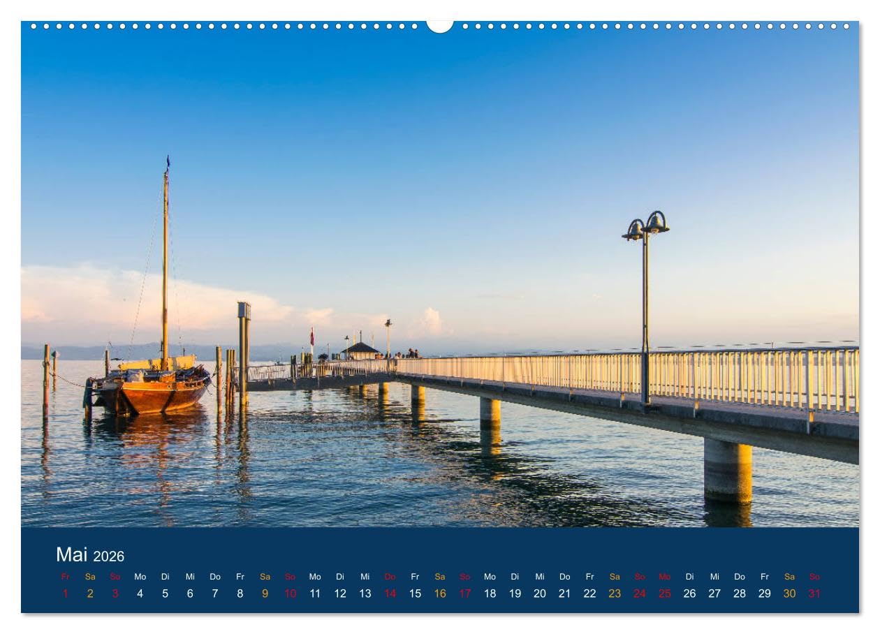 Ansichten vom Bodensee (Wandkalender 2026 DIN A2 quer), CALVENDO Monatskalender: Ansichten vom wunderschönen Bodensee (CALVENDO Orte)