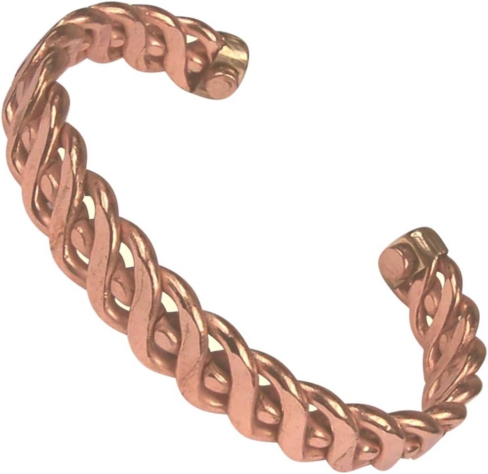 Solid Men Pure Copper Magnetic Bracelet Link Chain Type, Joint Pain Relief Aid. Arthritis Pain Relief Healing Therapy Golf Cuff Bangle. Brushed Copper Magnetic Bracelet for Pain Relief