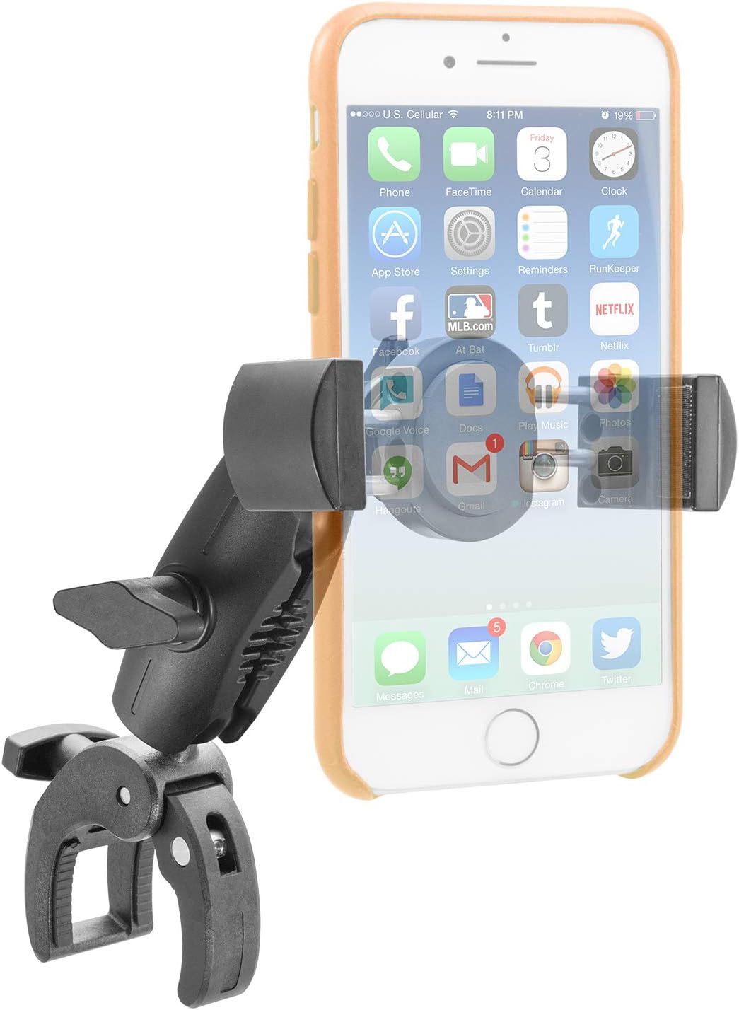 iBOLT Moto-Vise Bizmount Clamp Heavy Duty Handlebar/Post/Pole Mount for Motorcycles, Carts, Wheelchairs, Gym Equipment, Golf Carts, Off Roading, Hospitals Etc. for All Phones 2 to 4 inches Wide