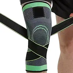 Joelheira Ortopédica Elástica Com Faixa De Compressão Ajustável Para Esportes E Alívio De Dores No Joelho