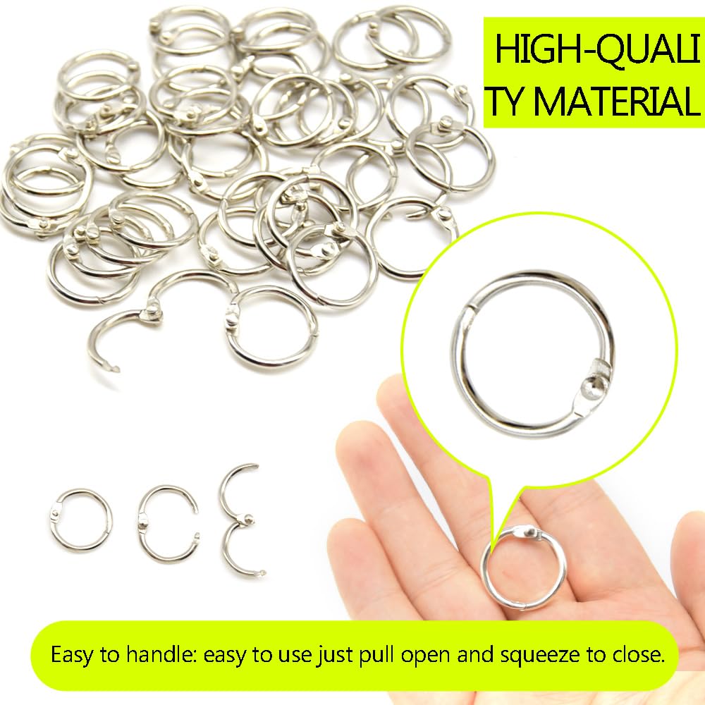 Yosawo 40 Pack Book Binder Rings Metal Loose Leaf Binder Rings for Flash Cards, Index Cards and Loose Paper, Key Rings15mm - Image 3