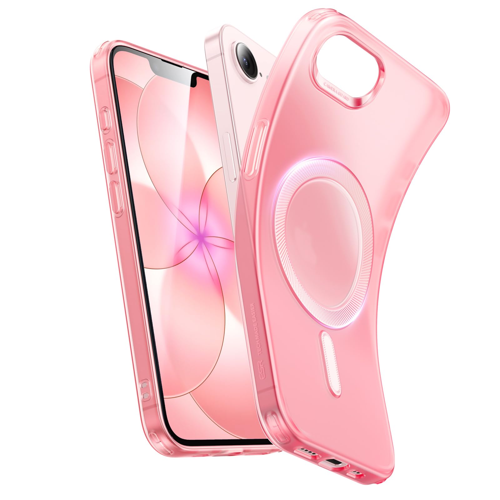 【究極薄型・軽量】ESR iPhone SE 2025 ケース MagSafe対応 カメラ保護 いphone SE 2025 ケース 米軍MIL規格 耐衝撃 薄型カバー 黄ばみ防止 耐傷性 いphoneSE 2025 専用 TPU素材 衝撃吸収 指紋防止 マグネット スマホケース Zeroシリーズ つや消しレッド