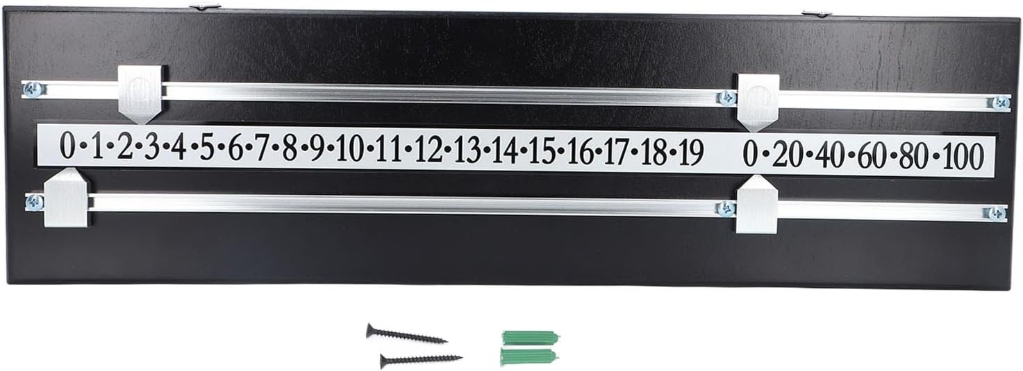 Billiard Score Board 2 Track Solid Wood Game Scorer, Space Saving Design, Wall Mountable - Durable Material, Clear Score Display, Ideal for Home and Club Use