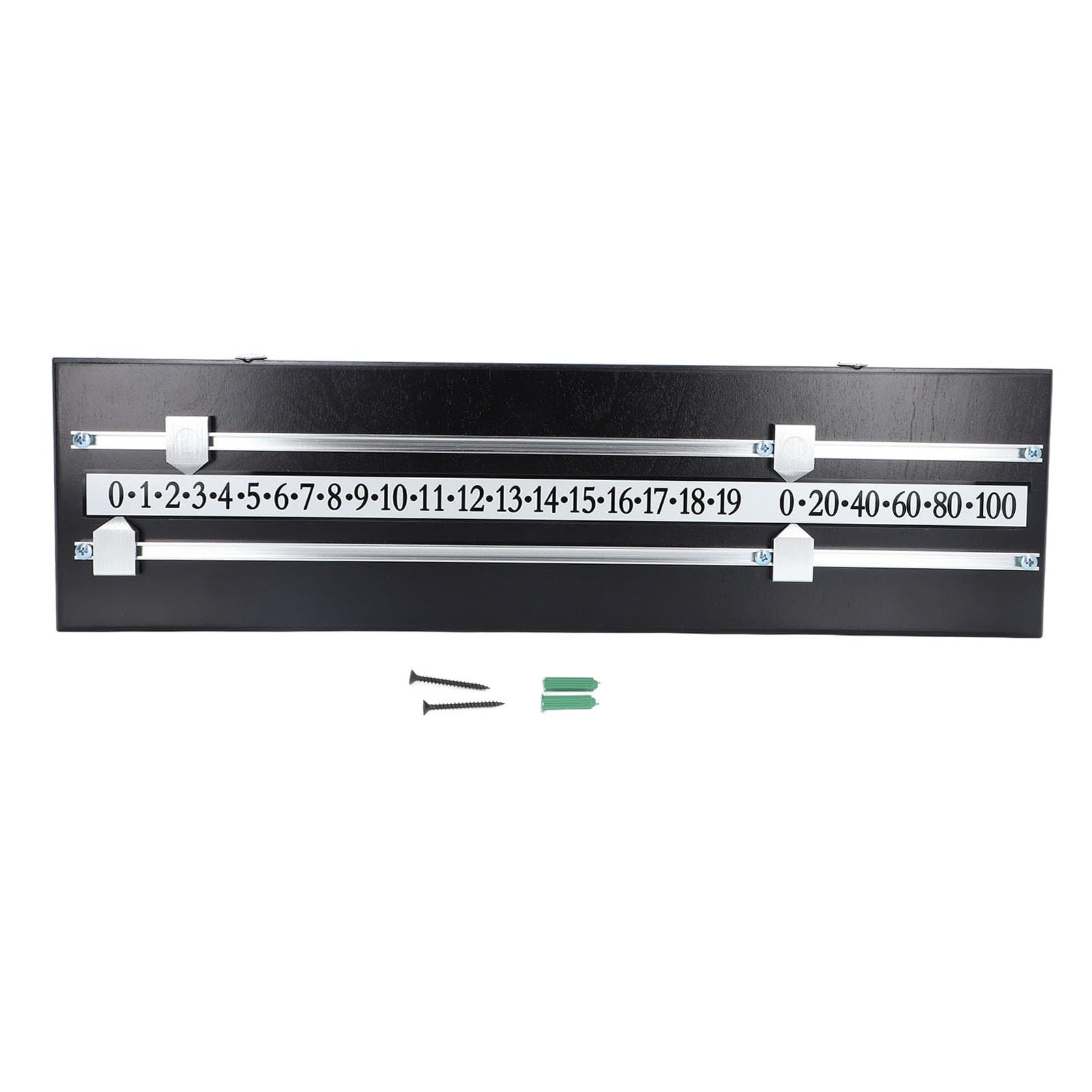 Billiard Score Board 2 Track, Solid Wood Billiard Game Scorer with Wall - Mount Strap, Clear Aluminum Alloy Frame Score Keeper for Home Bar Pool Hall