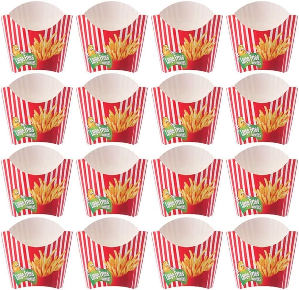 Damaiyyy Caja de Patatas Fritas Copas de Patatas Fritas 24PCS Vasitos para Aperitivos Carton Cajas para Palomitas para Aperitivos, Cajas de Bocadillos, Película de Viaje, Fiesta Nocturna