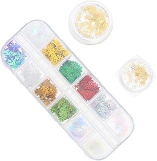 MILISTEN 3 frascos de Natal flocos de neve de lantejoulas para unhas de Natal com glitter e confetes brilhantes para decoração de arte de unhas