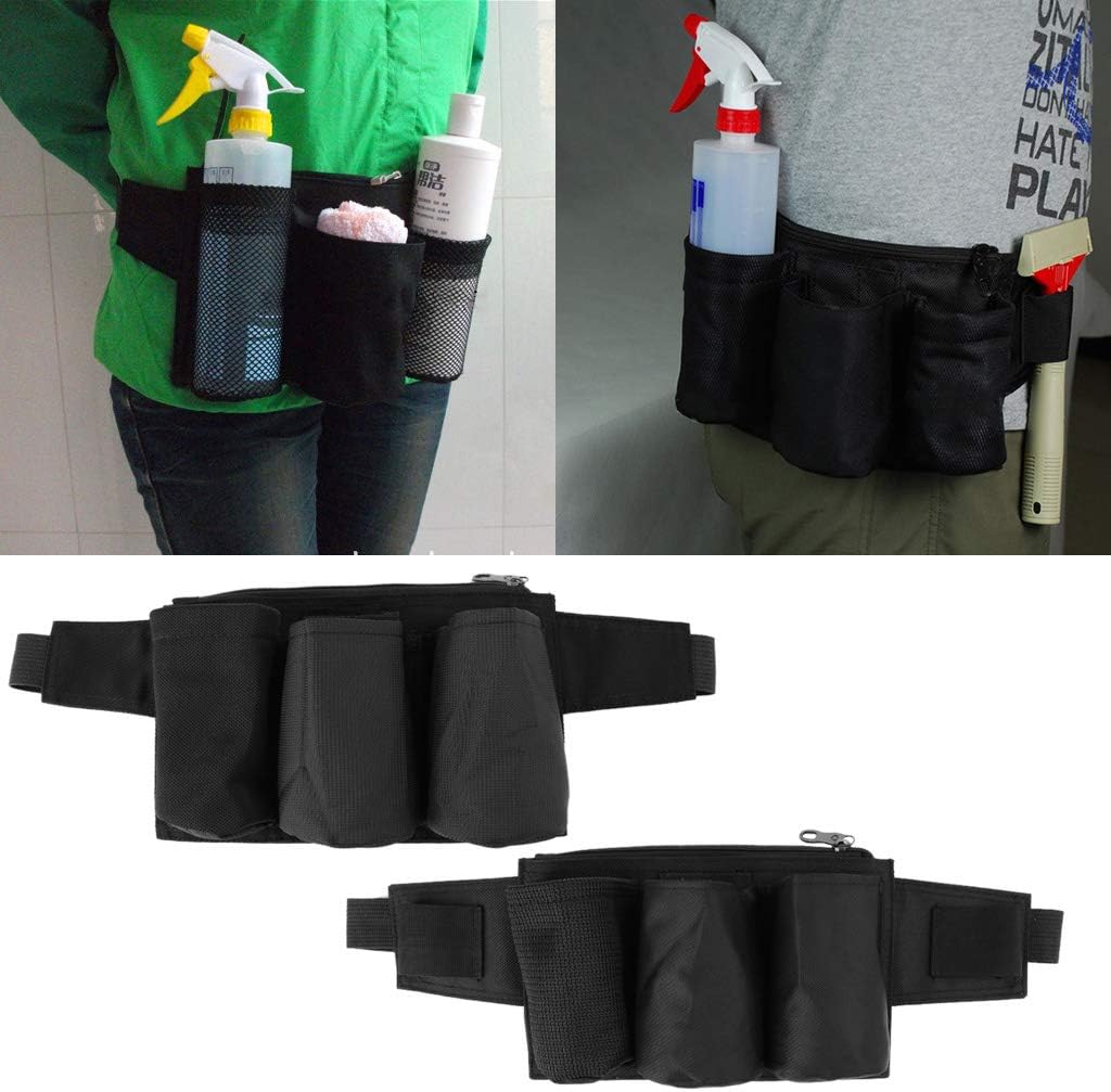 Cleaning Use Waist Tool Bag Oxford Cloth Waterproof Hotel Cleaners Storage Pouch Black