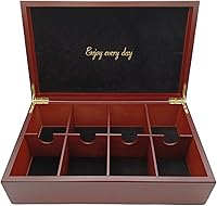 Vista 13 de BJOYFUL&LOVED BJL Organizador de bolsitas de té, caja de té de madera con 8 compartimentos, soporte de té de gran capacidad para almacenamiento