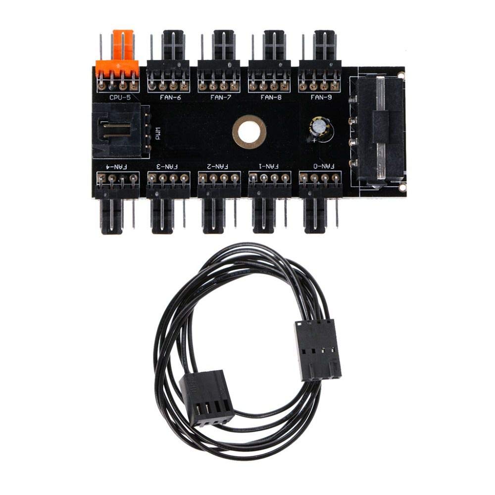 Buy Cikuso 1Pc IDE Molex 1 To 10 Way PWM Cooling Fan Hub 12V 4Pin