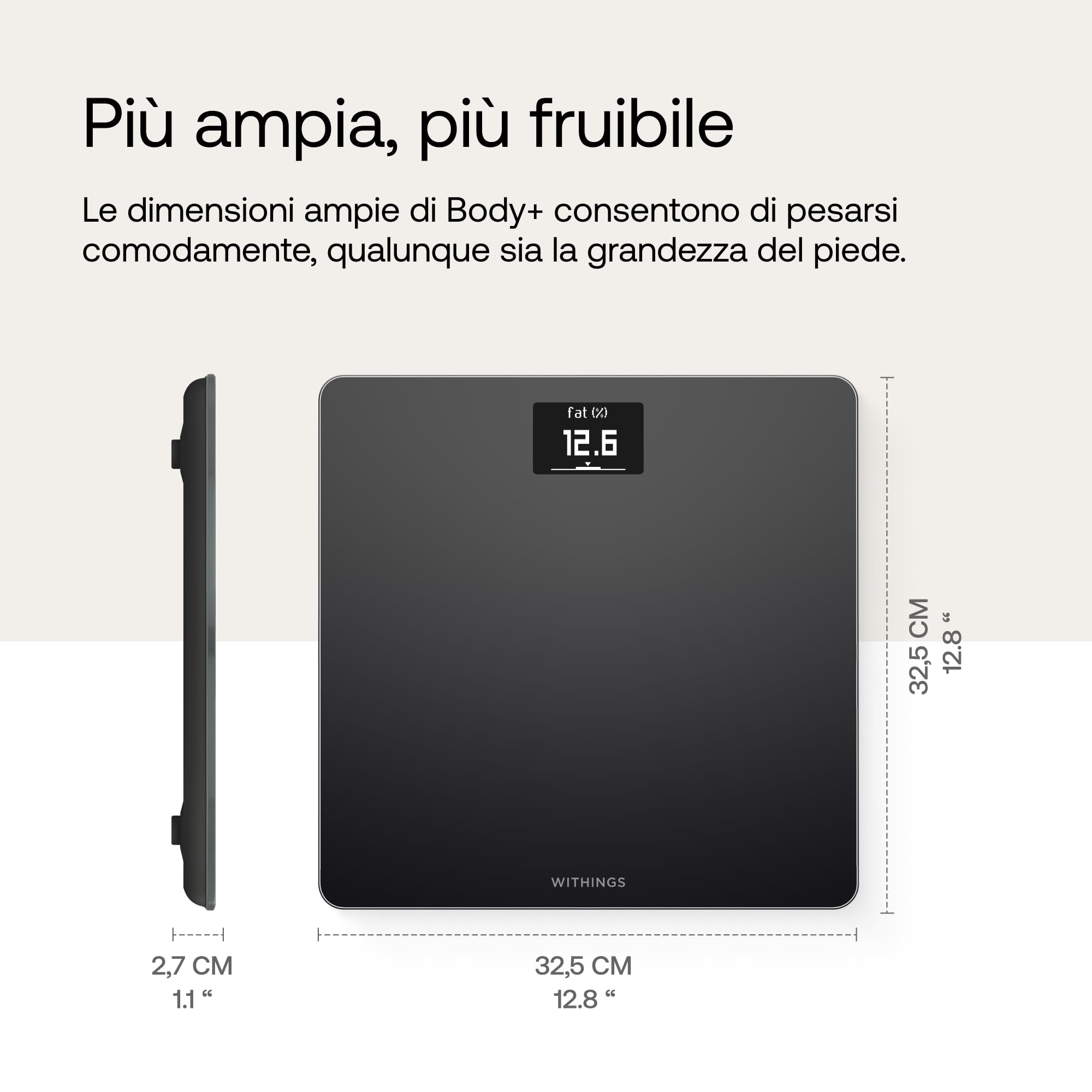 Withings Body – Bilancia Intelligente Wi-Fi con Monitoraggio dell'IMC, Pesapersone Digitale da Bagno e Sincronizzazione con l'App tramite Bluetooth o Wi-Fi, Nero