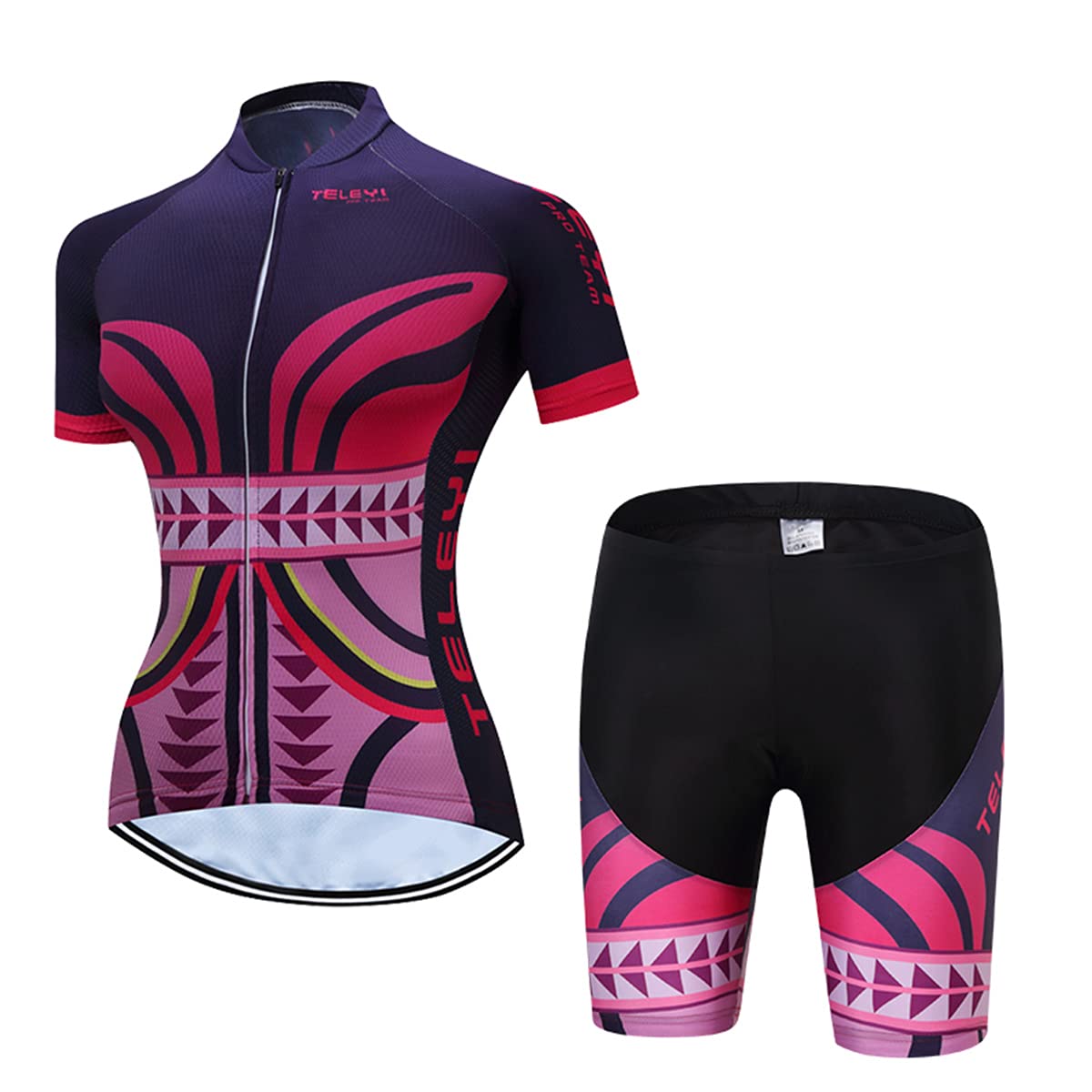 Hotlion Damen Radtrikot Set Trägerhose Anzüge Sommer Rennrad Kleidung