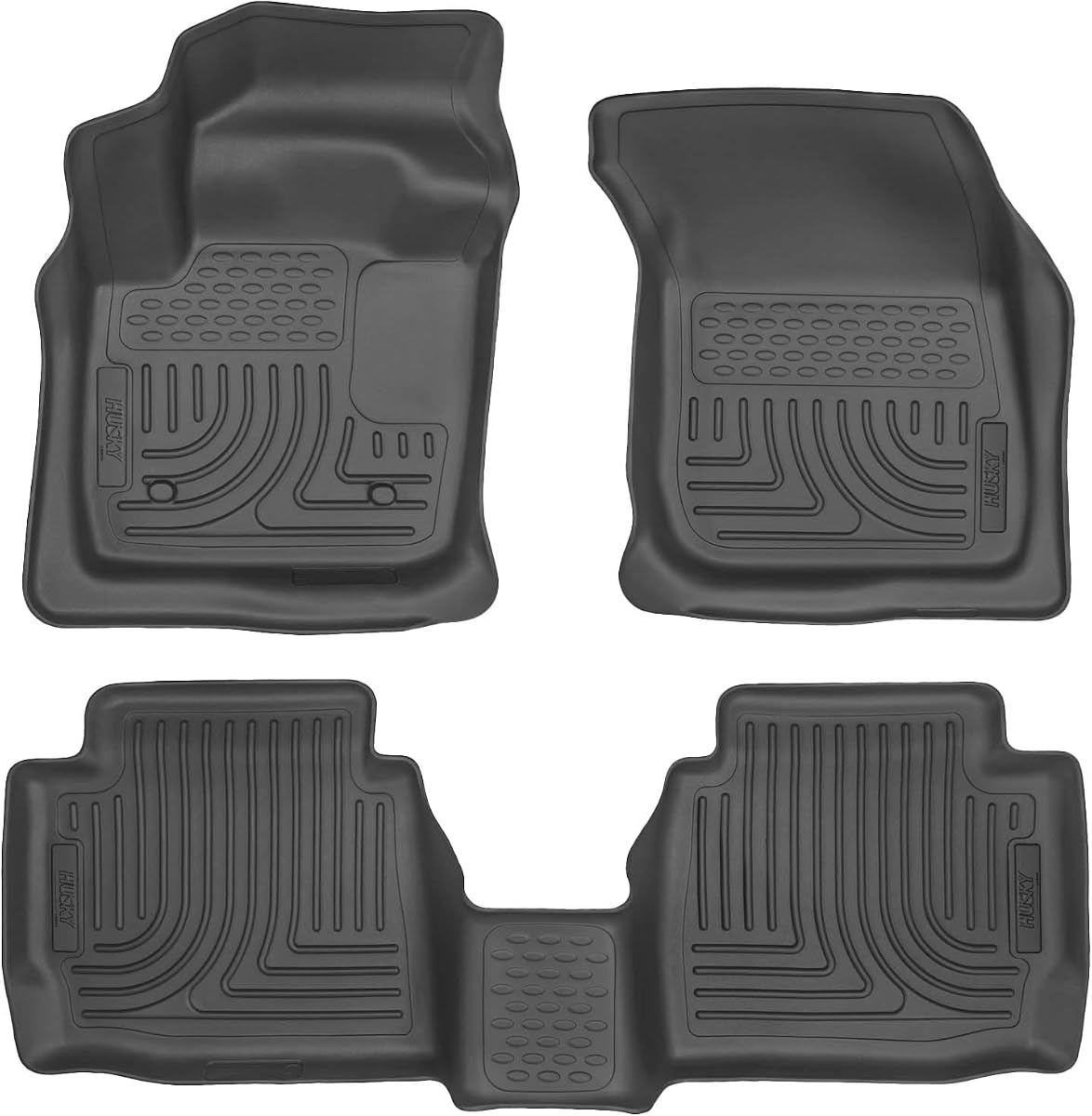 Weatherbeater Floor Mats | Fits 2013 - 2016 Ford Fusion & Lincoln MKZ | Front & 2nd Row, 3-pc Black - 99751