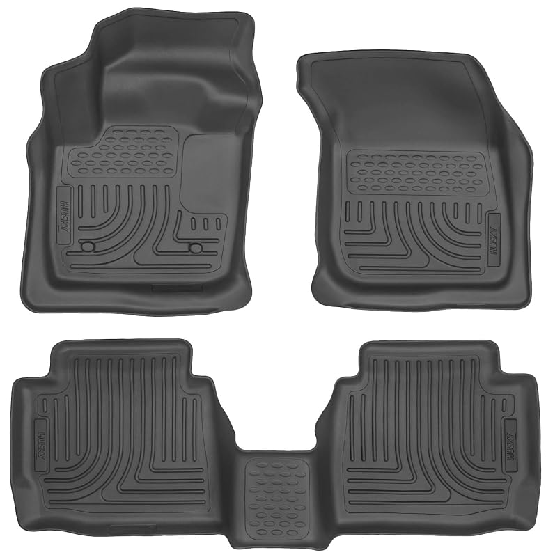 Tapetes automotivos Weatherbeater Husky Liners para Ford Fusion e Lincoln MKZ 2013–2016, dianteiros e 2ª fileira, pretos, 3 peças 99751