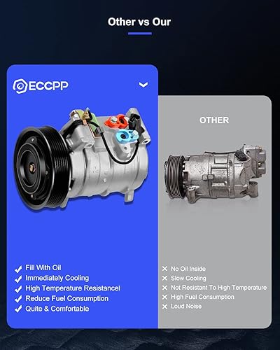 Miniatura 111 de ECCPP Compresor de CA 2001-2006 apto para Hyundai Santa Fe 2.7L Compresor de CA de enfriamiento rápido con embrague