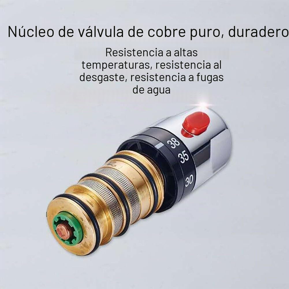 Kit de reparación de cartucho termostático para bañera y ducha, válvula de latón, barra de reparación de repuesto, kit de reparación de manija de válvula de ducha con control de temperatura