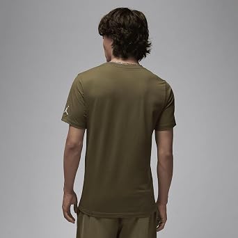 Jordan Air Men's T-Shirt (Medium Olive/White/White, DM3182-222) Size Medium