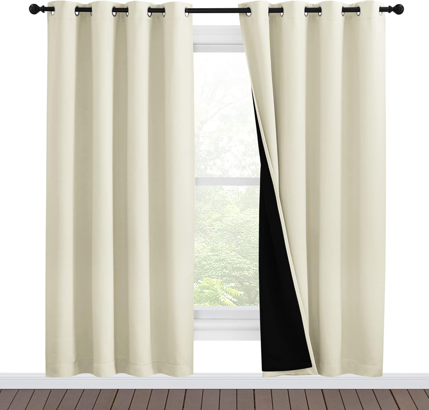 NICETOWN Blackout Drapery Panels (Beige, 2 pcs, 55x78)