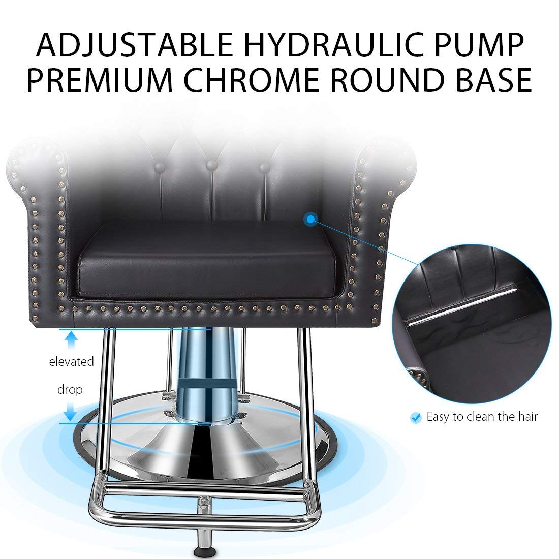 Salon Chair, Baasha Luxury Salon Chair for Hair Stylist, Hair Salon Chair with Heavy Duty