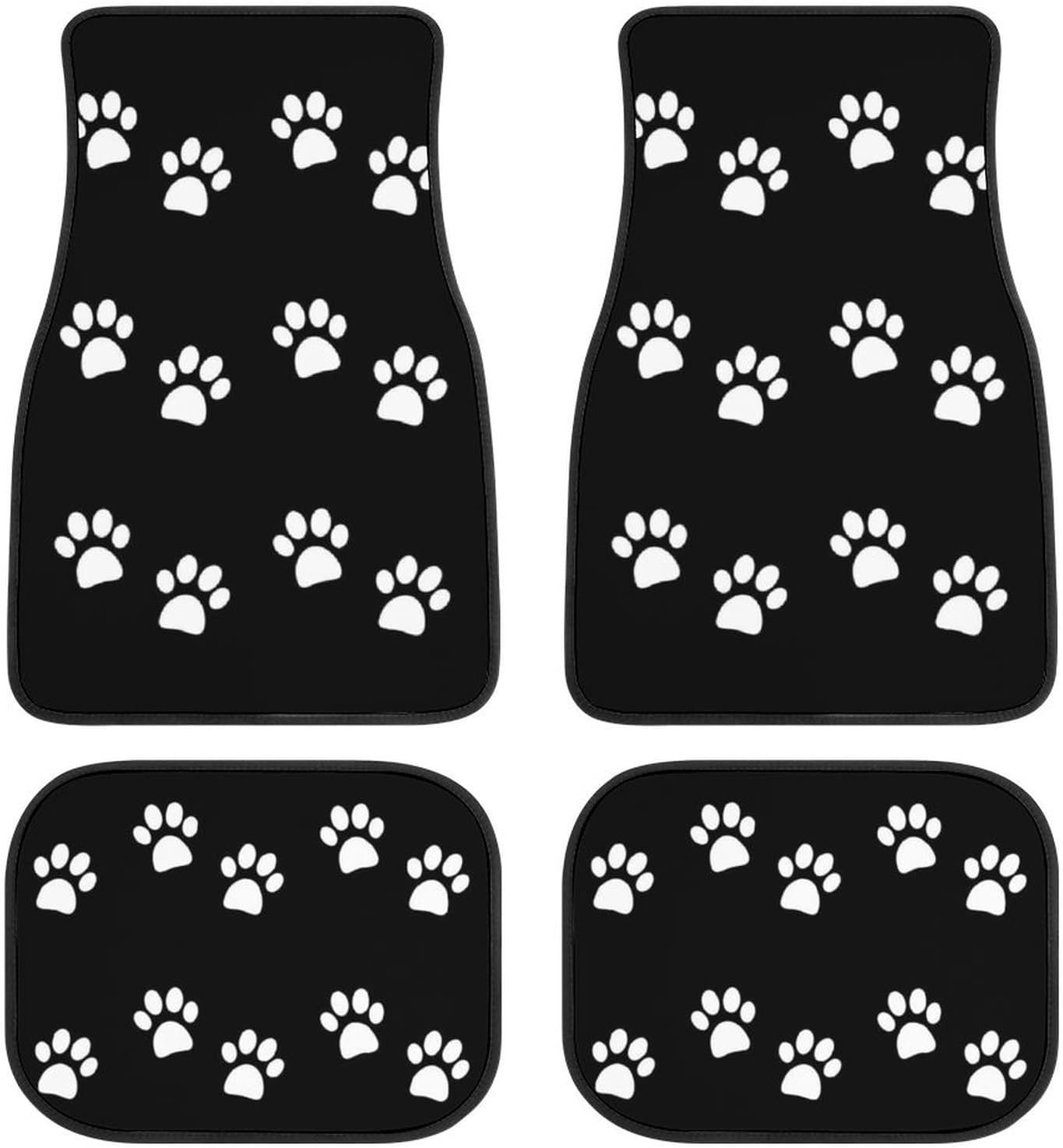 Universal Car Floor Mats Set of 4,Rustic Brown Beige Teal Western Country Cowboy Tooled Leather Vehicle Front Rear Carpets Non-Slip Rugs Auto Accessories Fit for SUV Van Truck