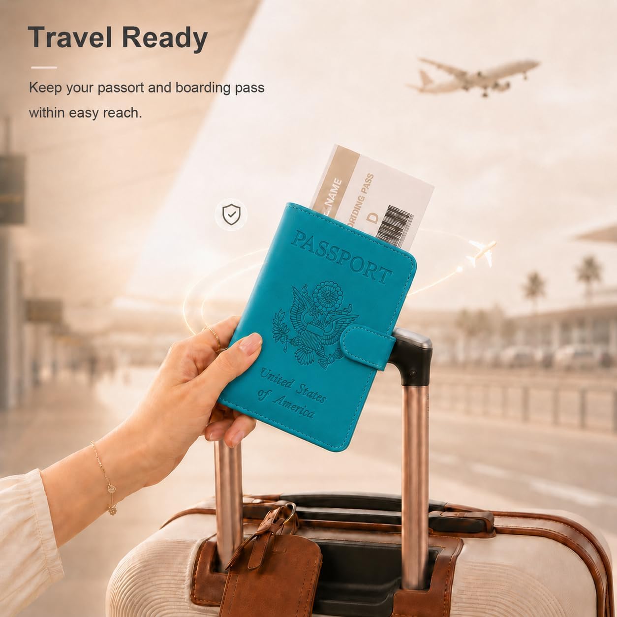 Passport Holder with Air-Tag Slot RFID Blocking Leather Travel Wallet image 5