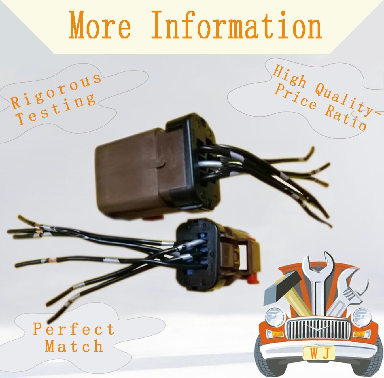 Pack of 1PCS EGR Exhaust Gas Recirculation Valve Connector Plug Wire Harness Repair Replacement for Chrysler Town and Country Dodge Grand Caravan 3.8L 2008-2010 4593896AB 4861674AB EGR1909