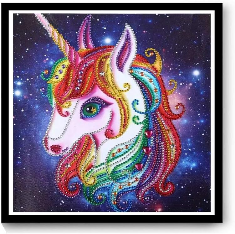SUMAJU Diamond Painting for Craft, Unicorn Paint with Diamond Home Wall Decoration Paint by Number Kits for Kids Adults Beginners 11.8 x 11.8 inch