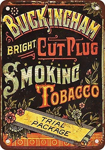Twvvcteyc New Tin Sign Aluminum Retro Buckingham Cut Plug Smoking