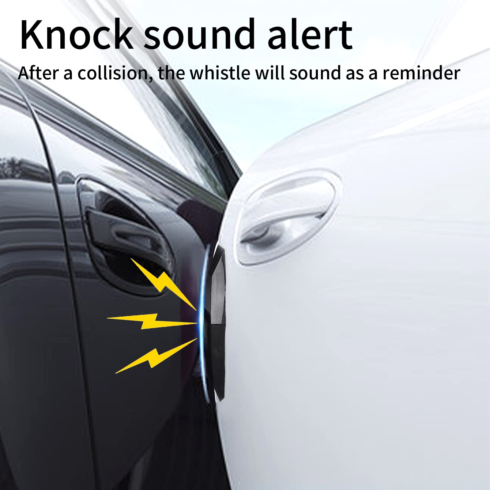 SK CUSTOM 4PCS Car Side Door Edge Guards Protector Sticker Personalized Protective Pad Sticker, Compatible with Pickup Truck,Truck.Collision can Make a Noise(Black)