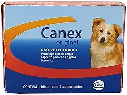 Ceva - Canex Original Vermífugo para Cães e Gatos - 4 Comprimidos (Embalagem pode variar)