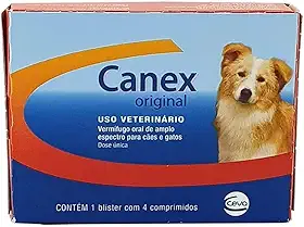 Ceva - Canex Original Vermífugo para Cães e Gatos - 4 Comprimidos (Embalagem pode variar)