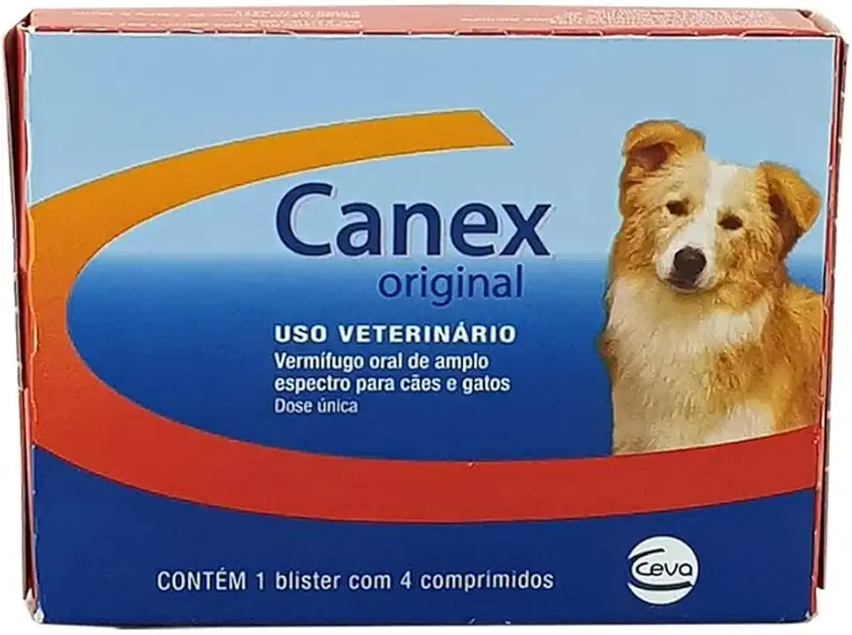 Ceva - Canex Original Vermífugo para Cães e Gatos - 4 Comprimidos (Embalagem pode variar)