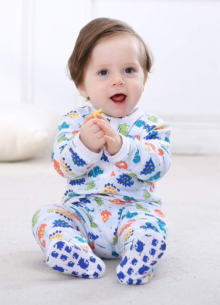 Baby Boys Footie Overall - Zip Front 100% Cotton Baby Rompers Playwear