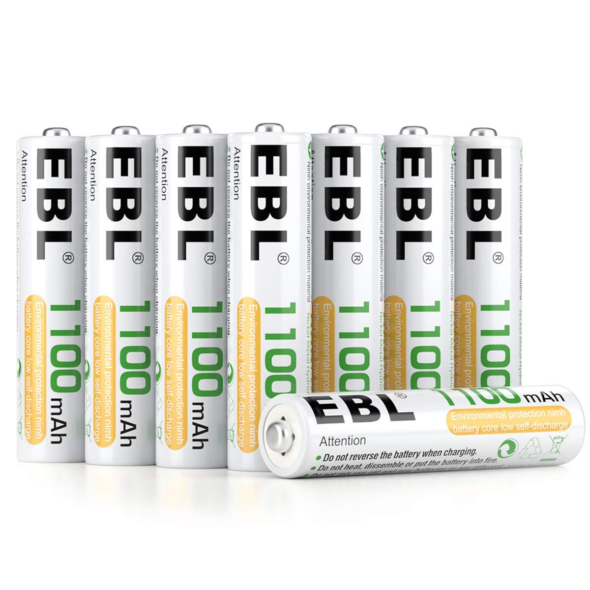 EBL AAA Batterie Ricaricabili 1200 Tech, Pile Ricaricabili AAA 1100mAh Ni-MH 1.2V con Comodo Astuccio