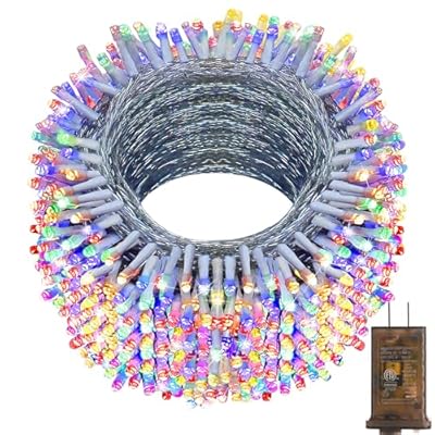 KNONEW 403ft 1000 LED String Lights Outdoor Christmas Lights 8 Modes & Timer Fairy Light Plug in Waterproof LED String Lights for Xmas Yard Tree Wedding Party Holiday Decorations (Multicolor)