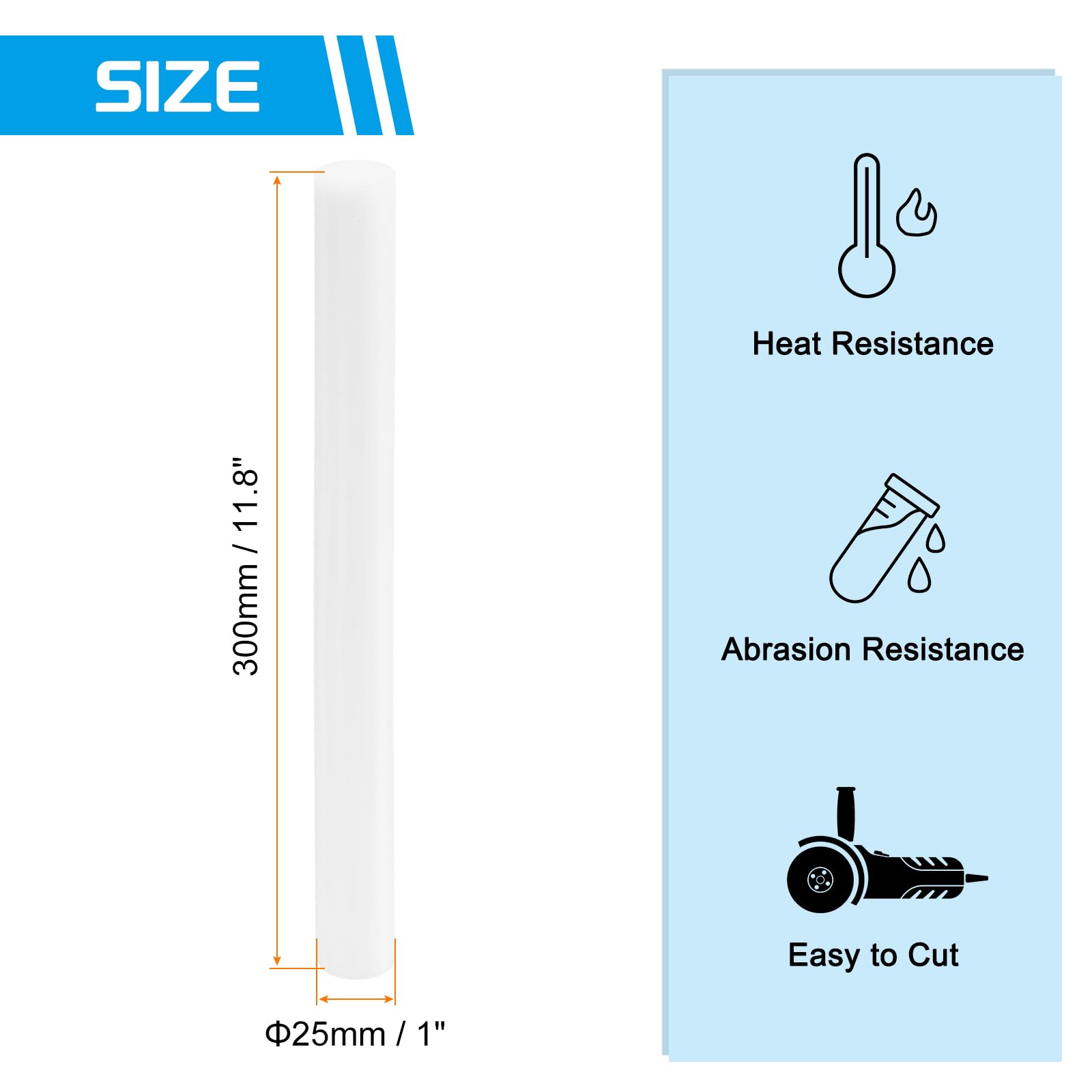 Produktbild von QUARKZMAN ABS-Rundstab – 8 Mm Durchmesser, 250 Mm Lang – Weiß, Glatt, Stabil – Ideal Für Modellbau, DIY Und Schulprojekte – Leicht Zu Schneiden & Kleben
