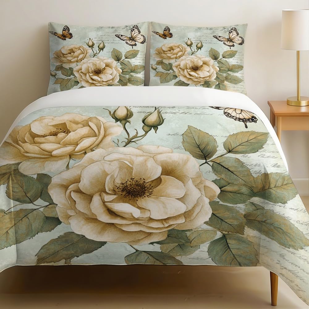 Housse de couette 220x240 parure de lit 2 personnes beige microfibre respirante