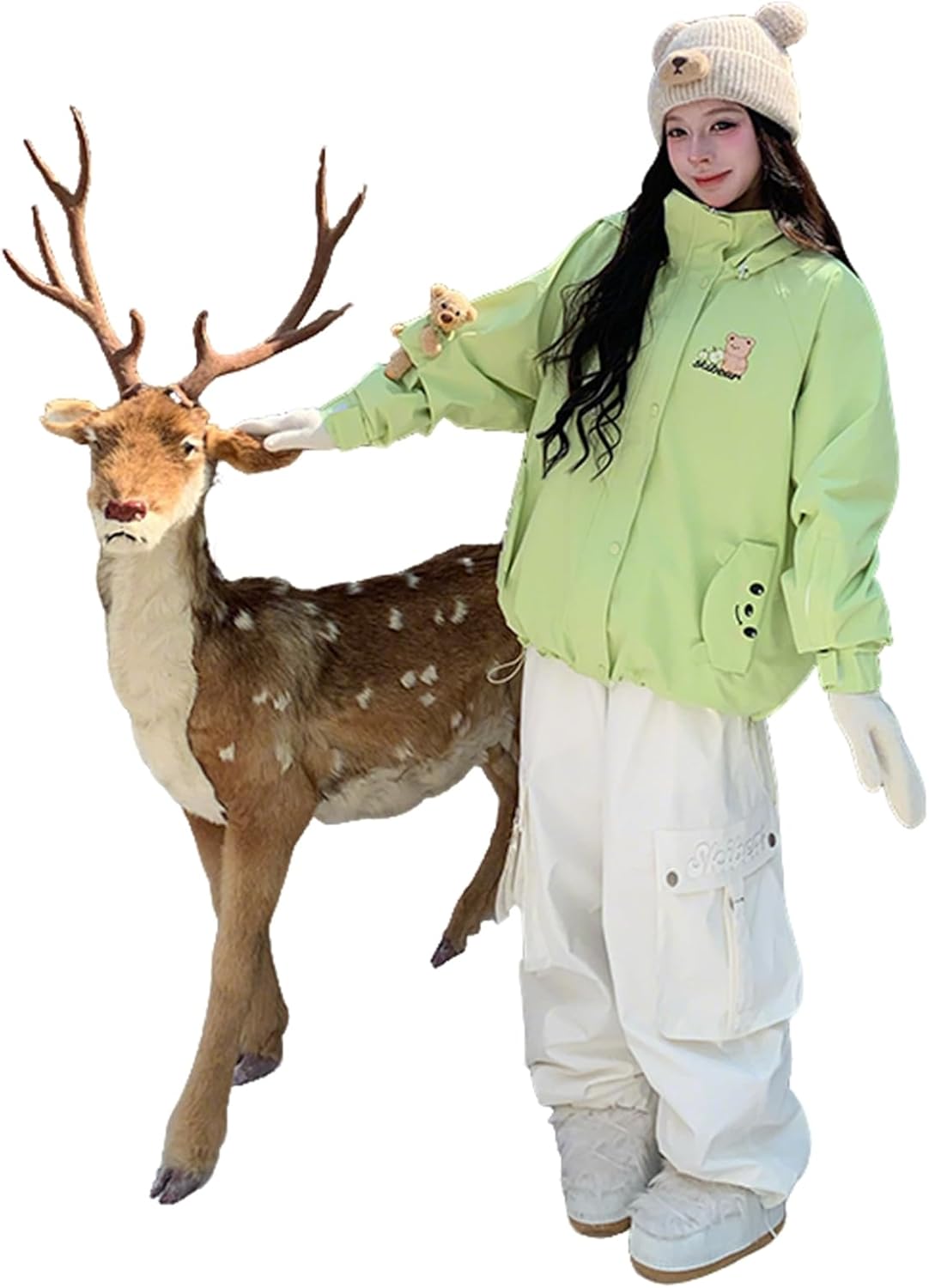 [MQFHDTNF] スノボウェア 2026 上下セット 緑 メンズ レディース ズボン スノーボードウェア スキーウェア スノーウ