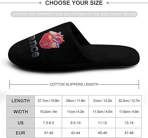 Miniatura 2 de I Lvoe Science Heart Men's Cotton Slippers with Memory Foam Slip On Warm House Shoes Indoor Outdoor