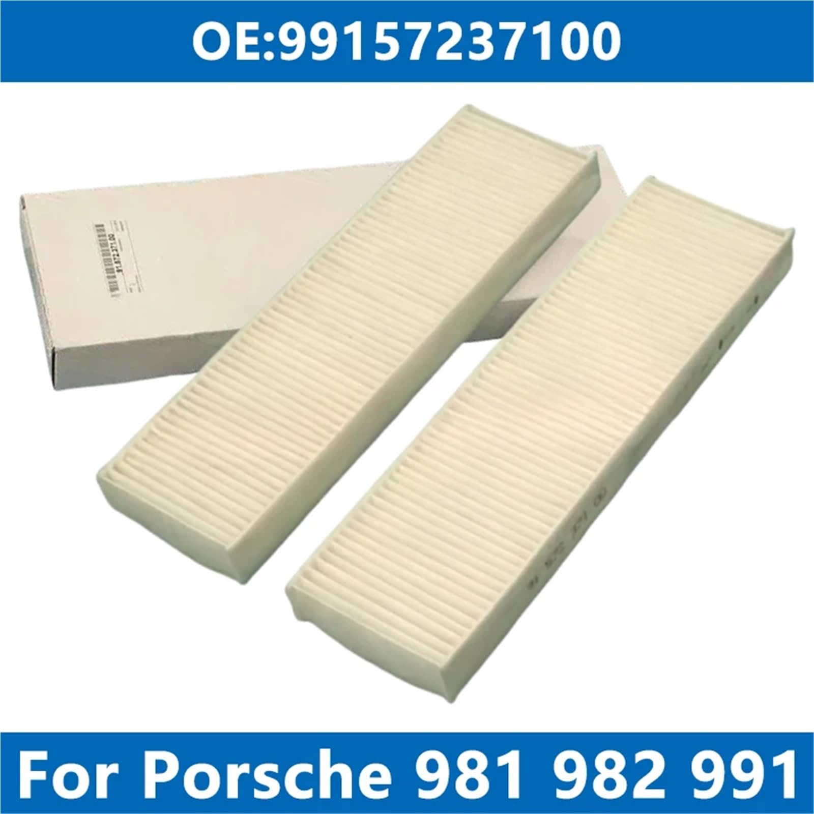 2 filtros de aire acondicionado de cabina externos compatibles con PORSCHE 987, 981, 982, 991 y 911, Carrera, Targa 718, Cayman y Boxster. Filtro de Habitáculo Antipolen