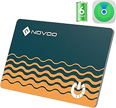NOVOO Localisateur d'objets Carte, Wallet Tracker 6 Ans Batterie, Ultra-Fin Air Tag Traceur pour App Localiser (iOS), Traqueur Intelligent Bluetooth Carte pour Portefeuille, Valise, Sac